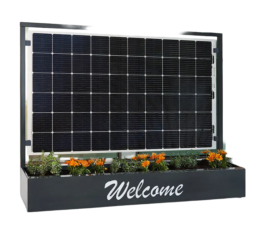Helios Solarblumenkasten mit bepflanzter Wanne